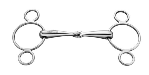 Sprenger 3-Ring Gebiss, einfach gebrochen 18 mm Springkandare Wien - Edelstahl rostfrei
